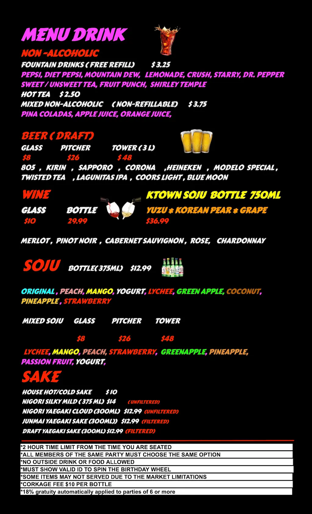 Ktown Korean BBQ Sushi and Hotpot menu1